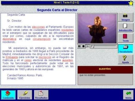 Vocabulary screen.