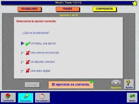 Exercises screen.